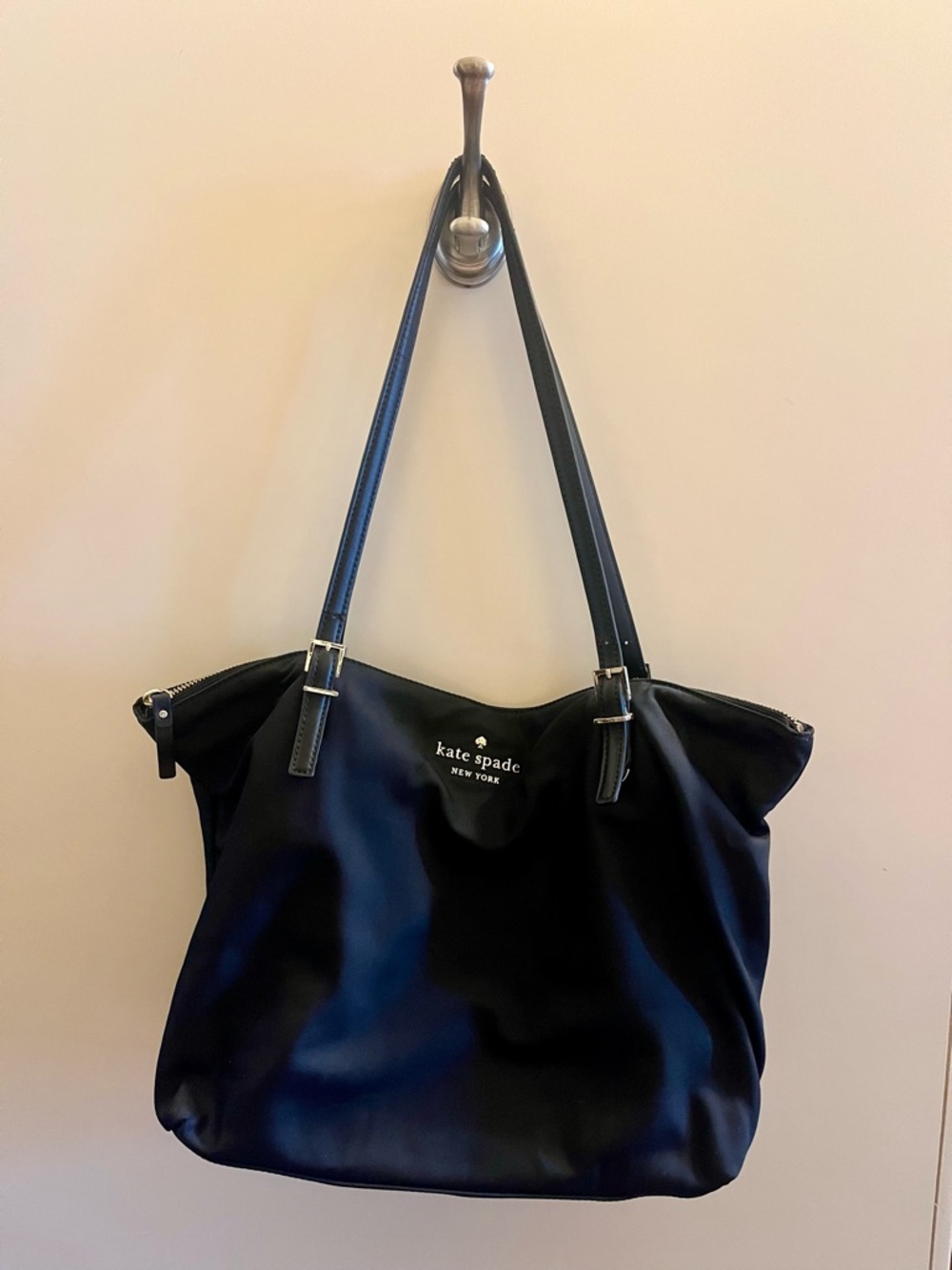kate spade Black Nylon Shoulder Tote with Dual Straps